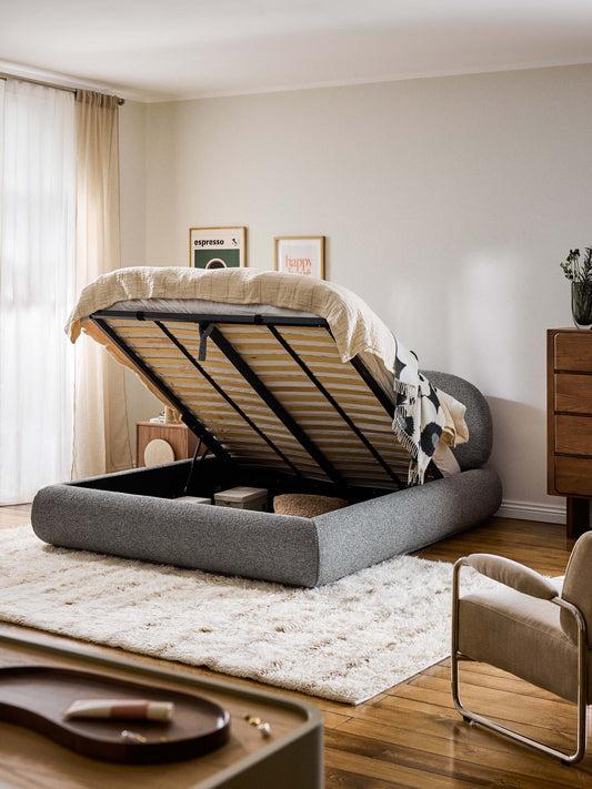 Albreda Upholstered Bouclé Bed with Storage
