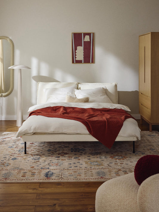 Amelita Upholstered Teddy Bouclé Bed