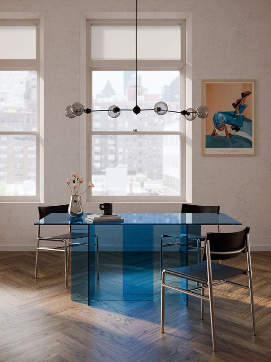Anoutte Glass Dining Table, 180 x 90 cm