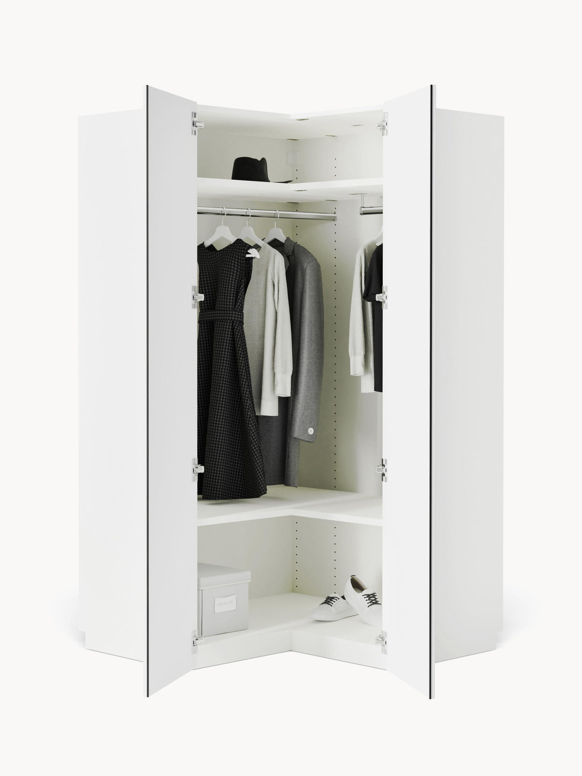 Charlette Modular Corner Wardrobe, 115 cm Wide