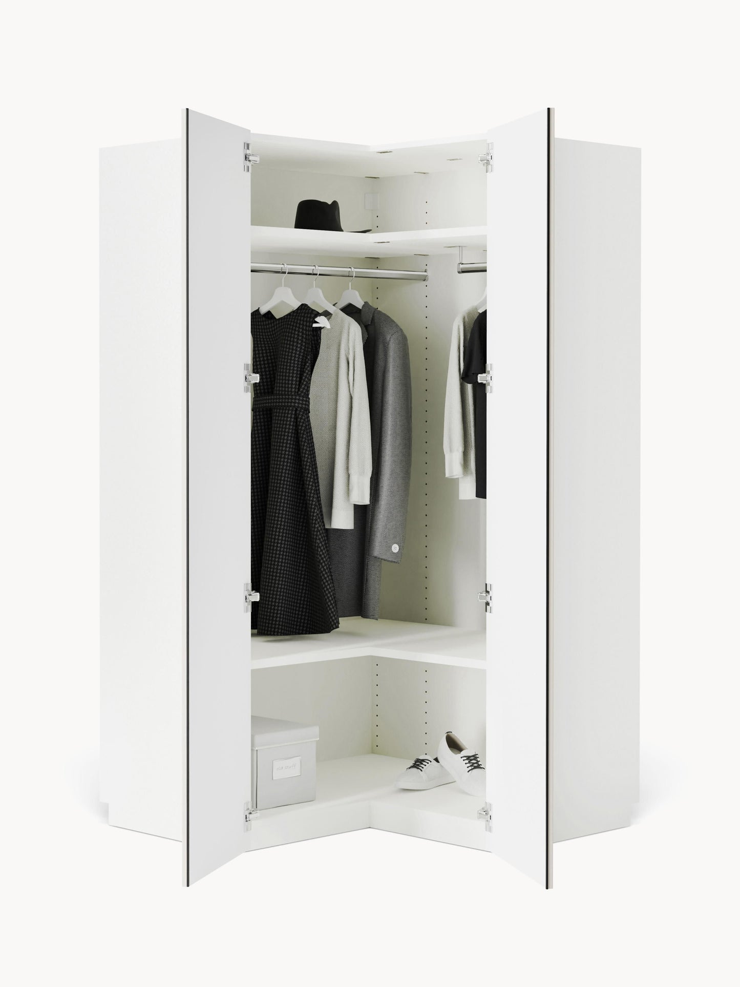 Charlette Modular Corner Wardrobe, 115 cm Wide