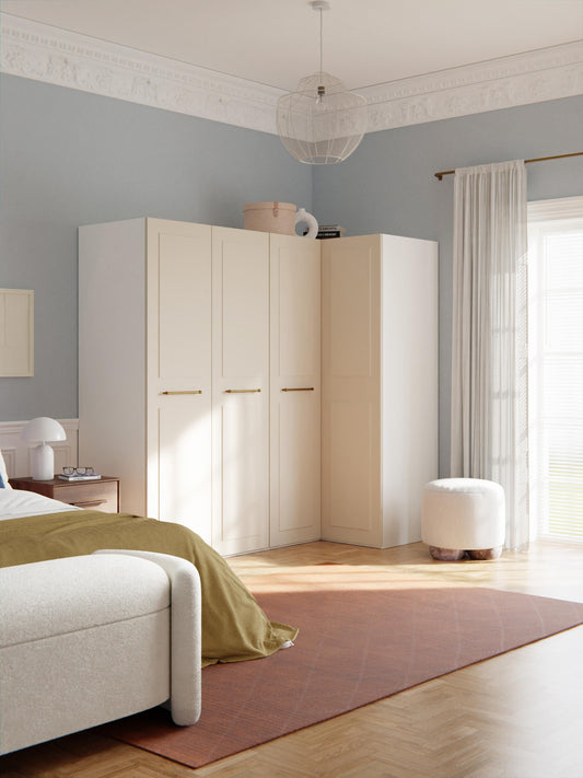 Charlette Modular Corner Wardrobe, 215 cm Wide, in Various Sizes