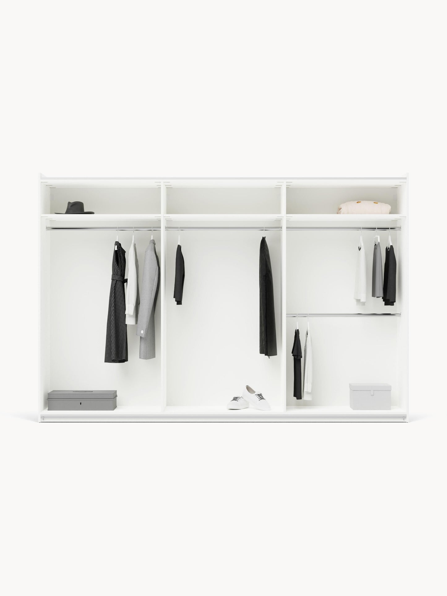 Charlette Modular Sliding-Door Wardrobe, 300 cm Wide, in Various Sizes