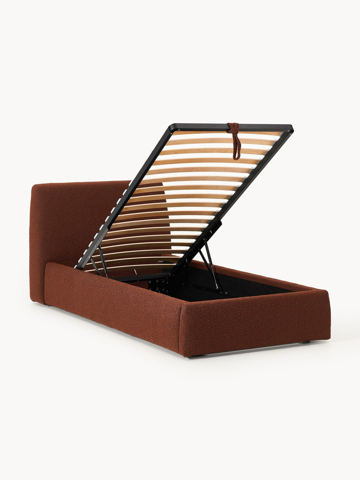 Clodina Bouclé Single Bed with Storage