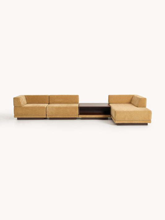 Colinno Modular Corner Sofa (4-Seater) with Coffee Table