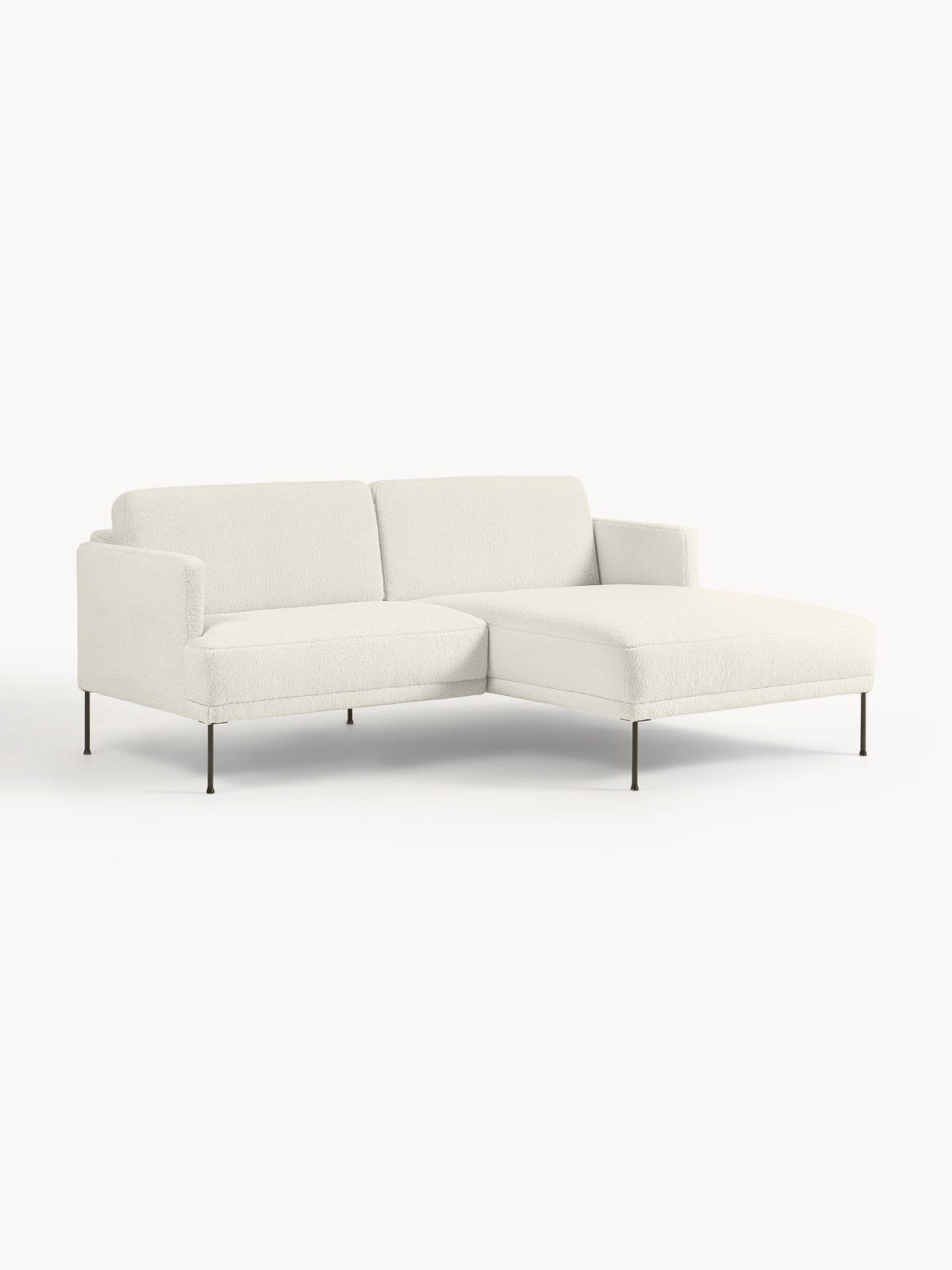 Fluvella Small Corner Sofa in Teddy Fabric