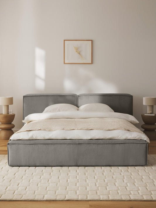 Lennick Corduroy Upholstered Bed