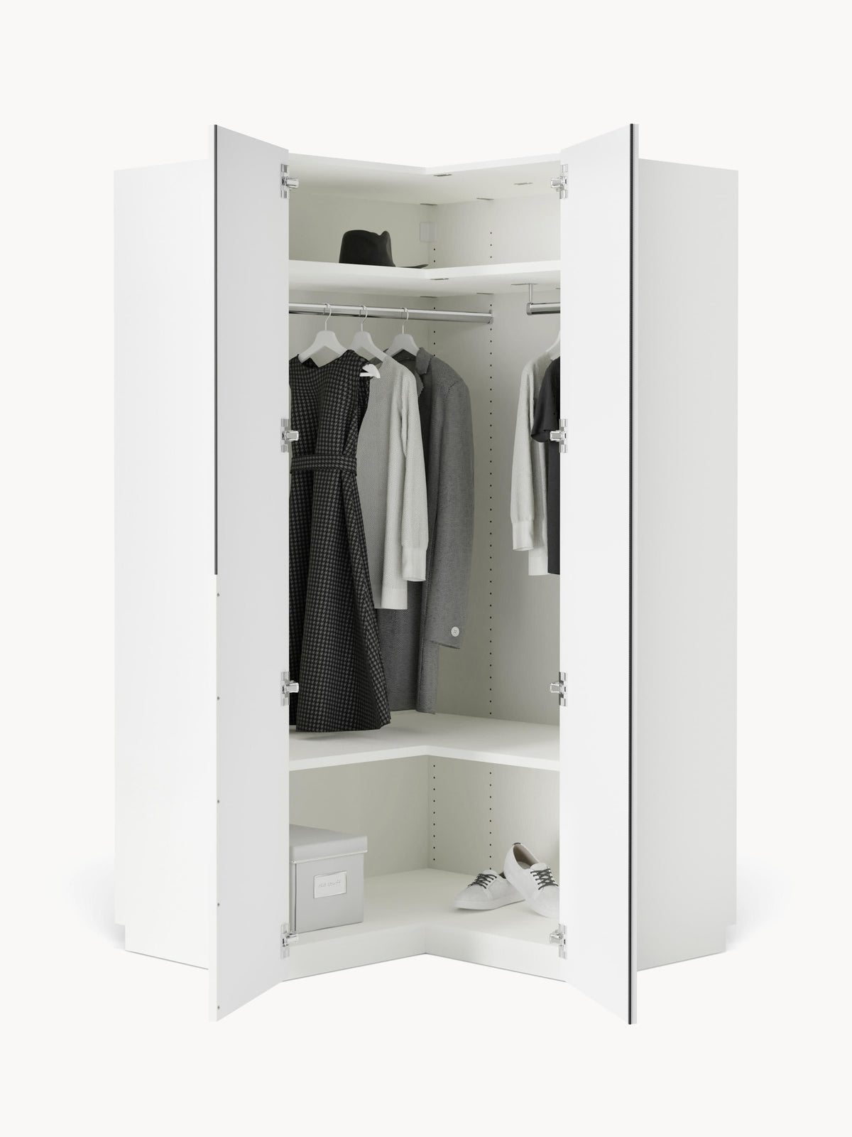 Leonzo Modular Corner Wardrobe, 115 cm Wide, in Various Sizes
