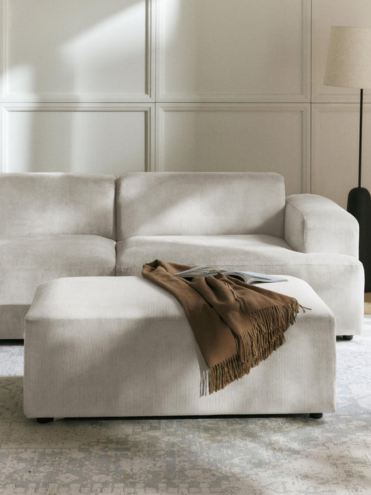 Melisa Corduroy XL Ottoman, W 116 x D 72 cm