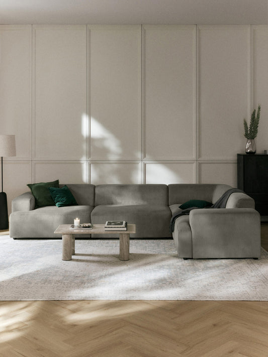 Melisa Large Corduroy Corner Sofa (4-Seater)