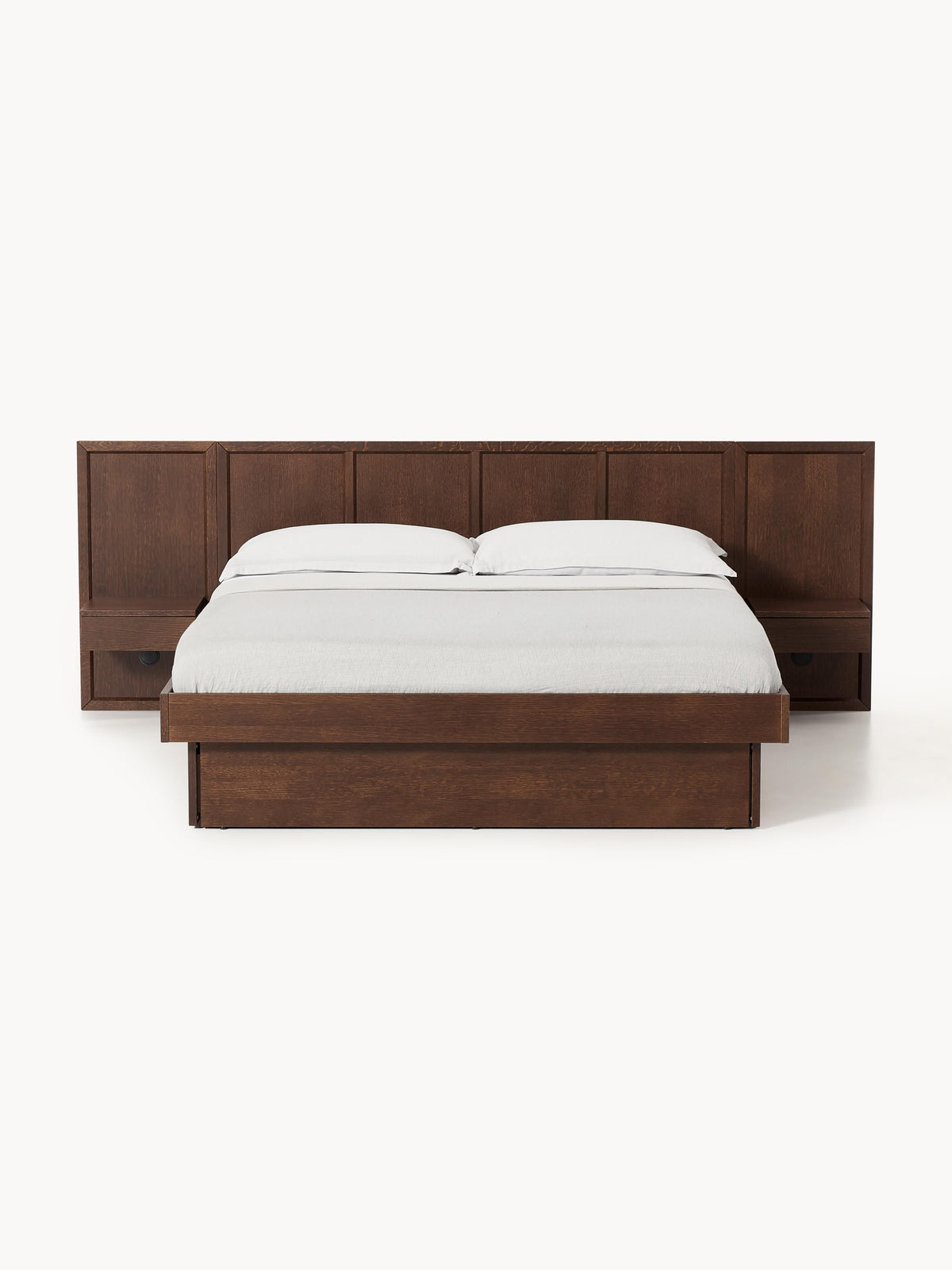 Nantica Wooden Bed with Headboard and Bedside Tables