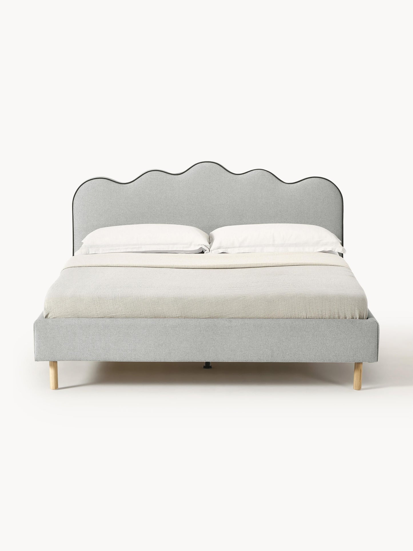 Romilla Upholstered Bed with Wavy Headboard