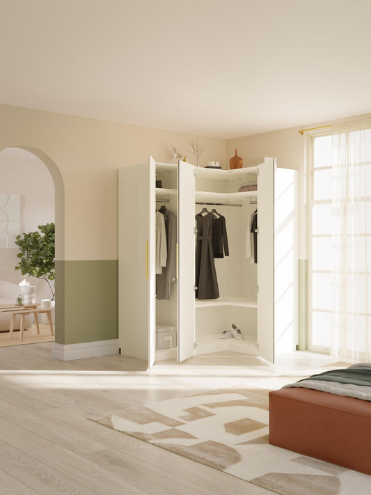 Simonetta Modular Corner Wardrobe, 165 cm Wide, in Various Sizes