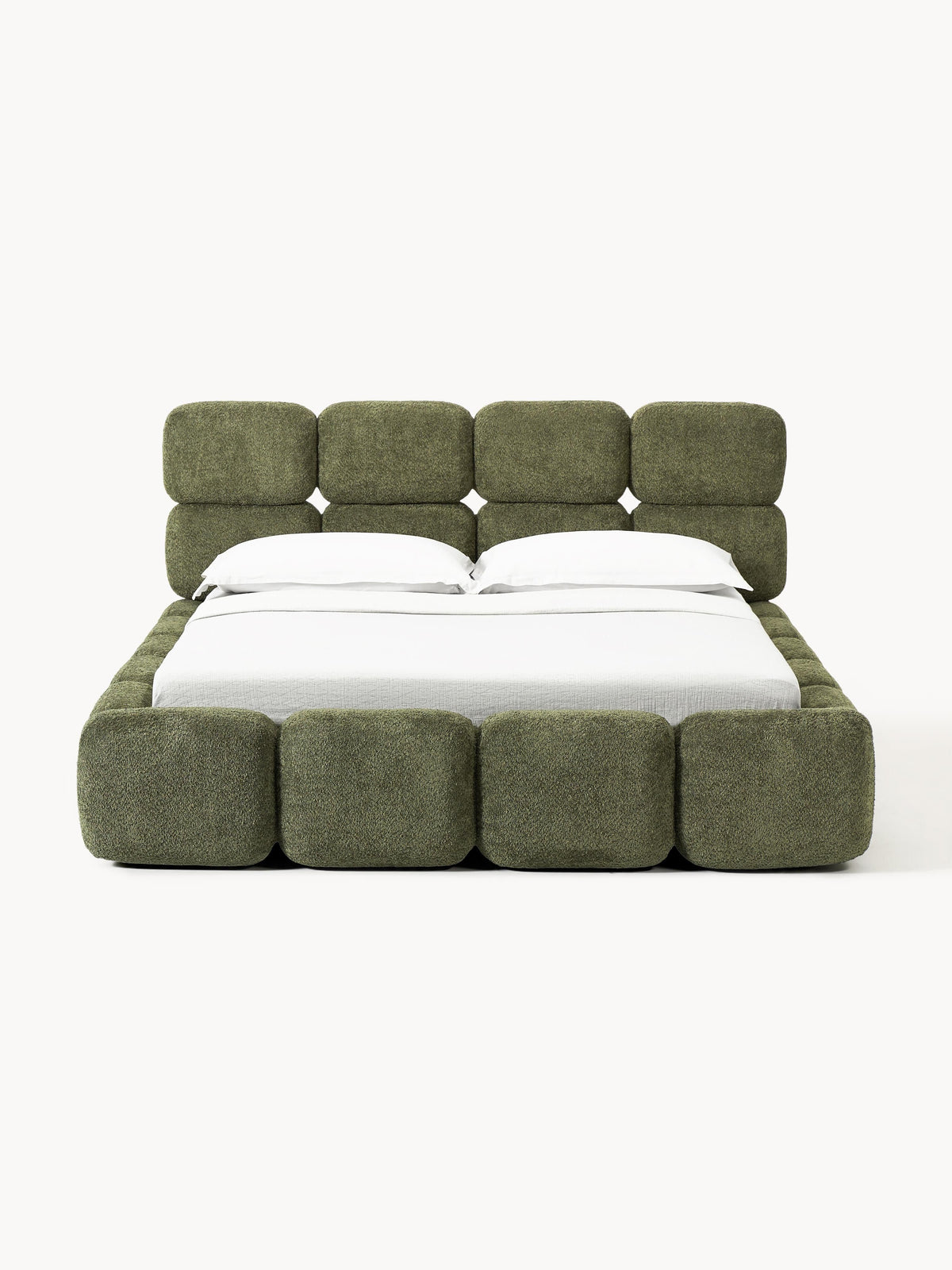 Taylira Upholstered Bed in Teddy Bouclé