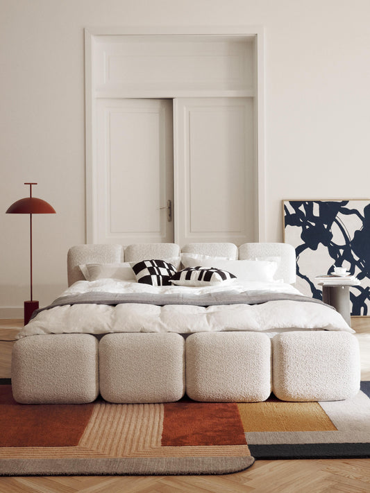 Taylira Upholstered Teddy Bouclé Bed with Storage