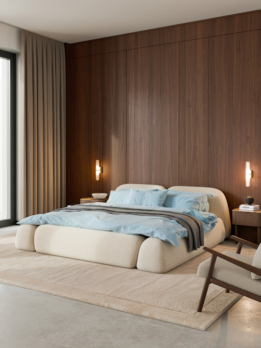 Wolena Bouclé Upholstered Bed