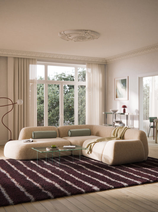 Wolena Modular Bouclé Corner Sofa with Chaise Longue (4-Seater)