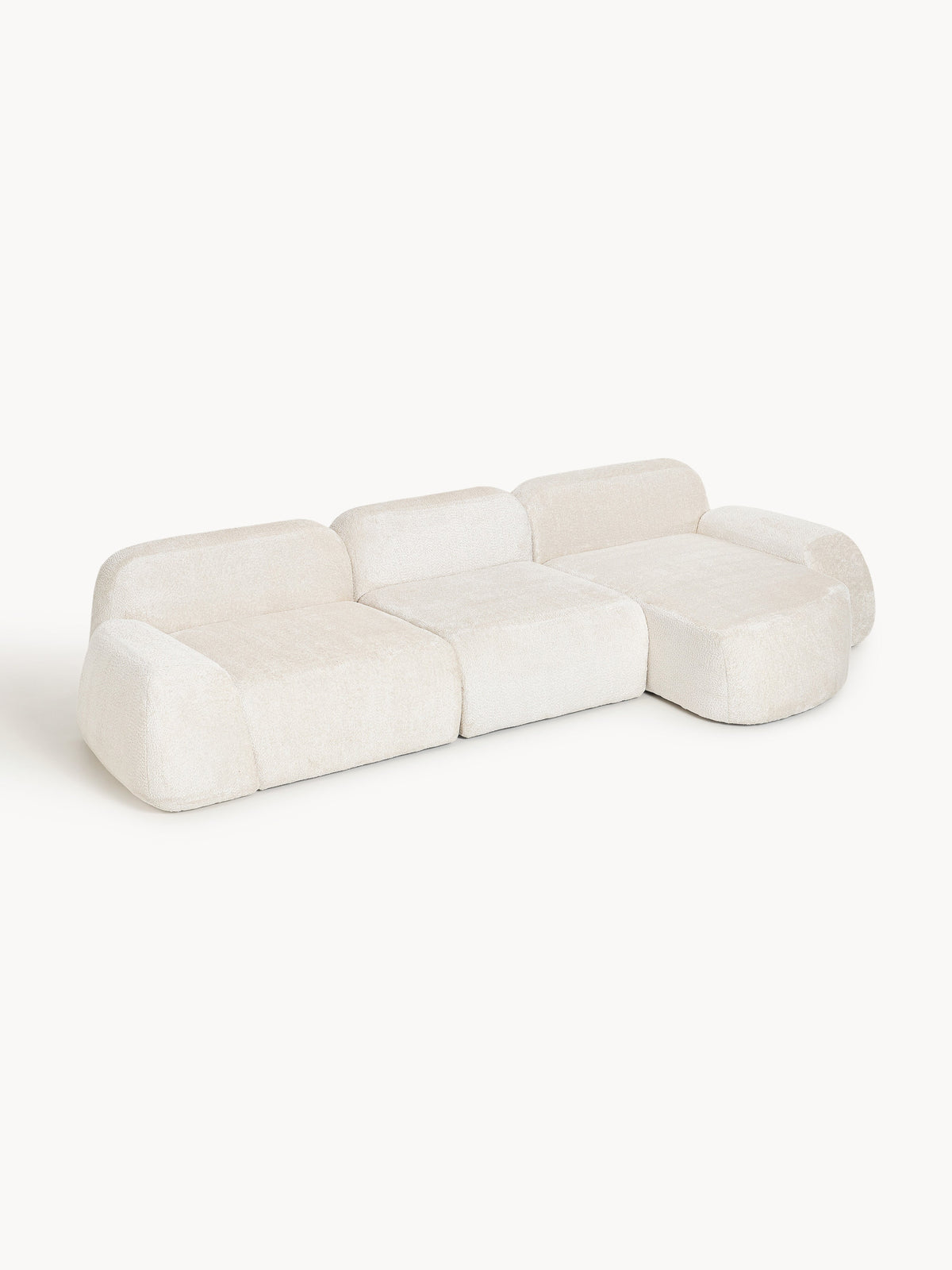Wolena Modular Teddy Bouclé Corner Sofa (4-Seater)