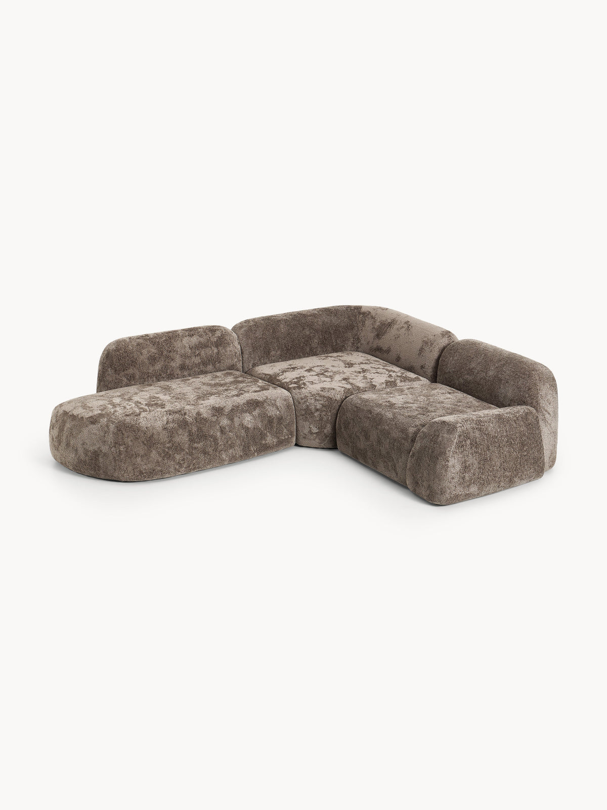 Wolena Modular Teddy Bouclé Corner Sofa with Chaise Longue (4-Seater)