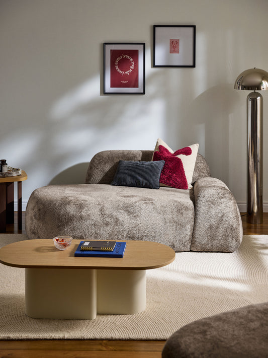 Wolena Teddy Bouclé Sofa (2-Seater) with Chaise Longue