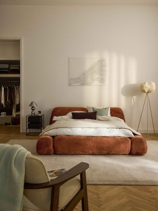Wolena Upholstered Bed in Teddy Bouclé