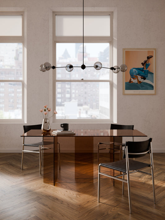 Anoutte Glass Dining Table, 180 x 90 cm