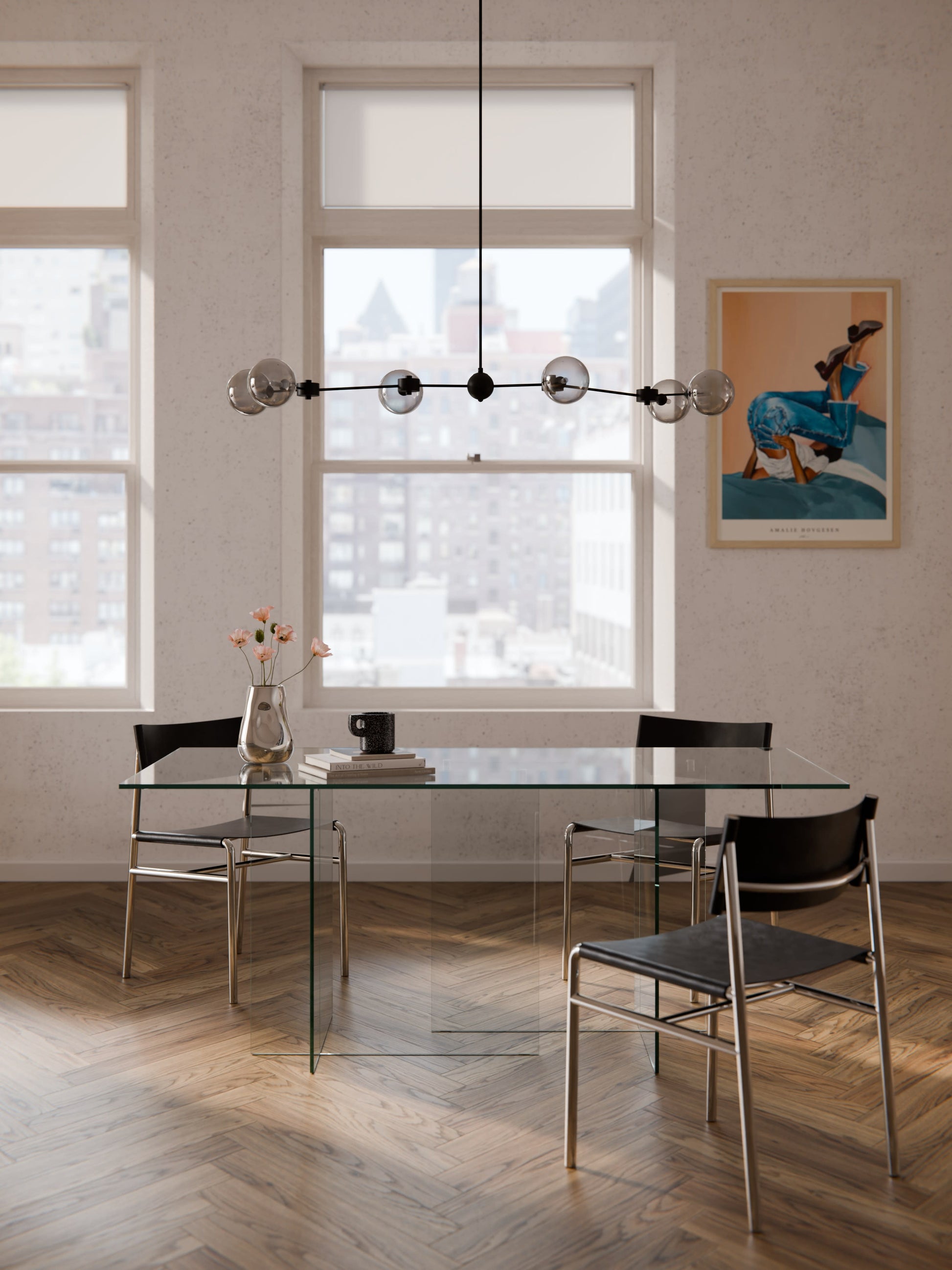 Anoutte Glass Dining Table, 180 x 90 cm