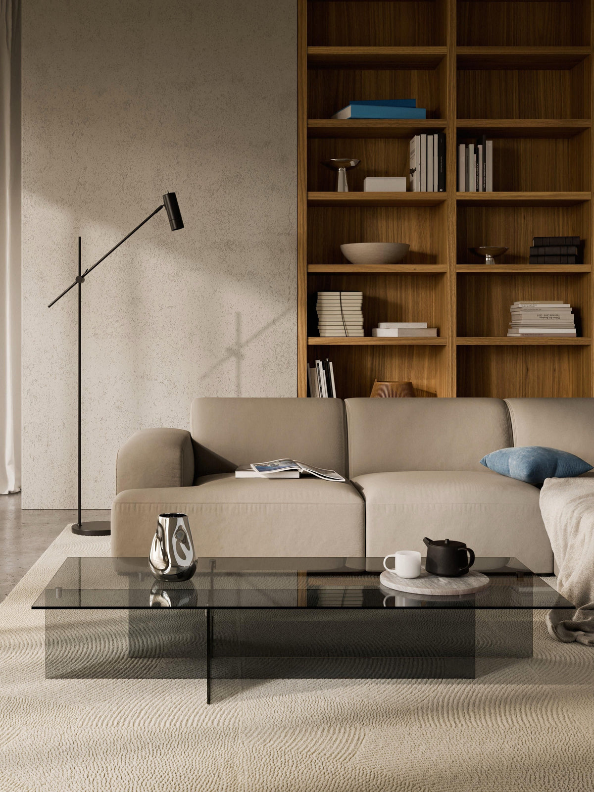 Anoutte Large Glass Coffee Table, W 160 cm
