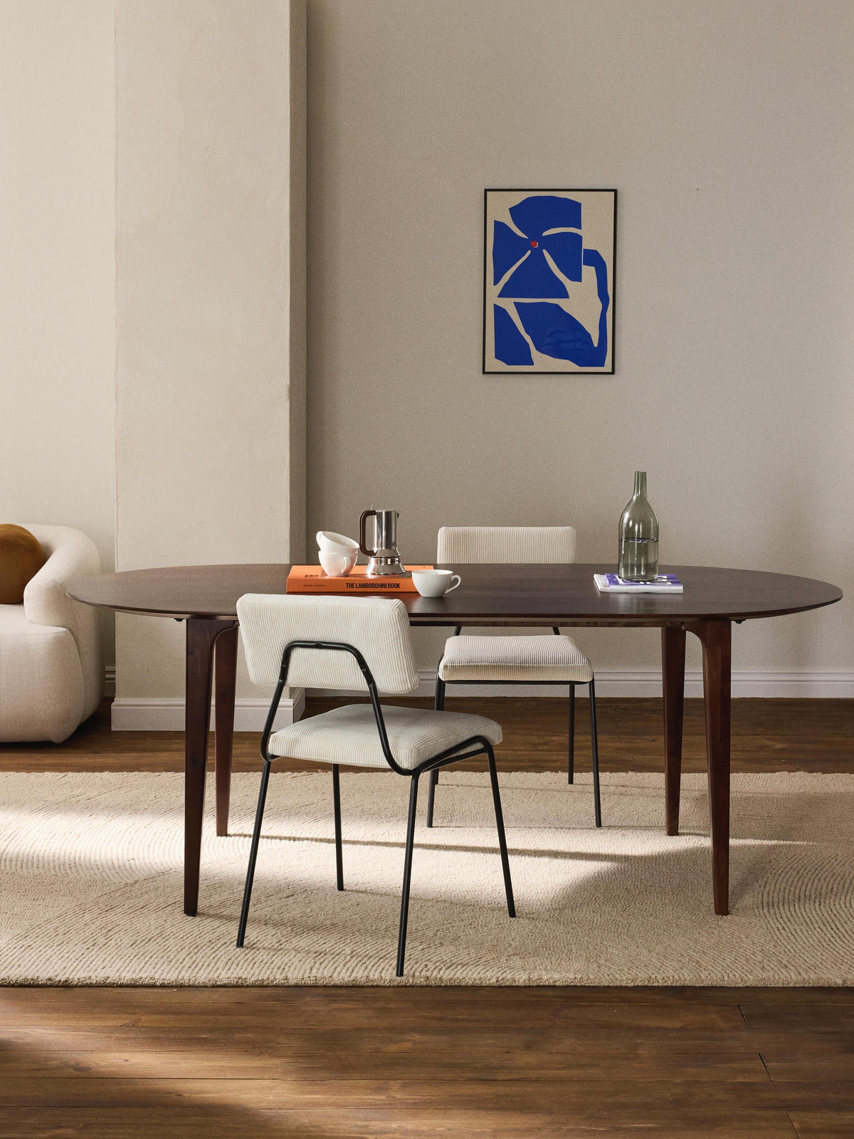 Archito Oval Mango Wood Dining Table, 200 x 100 cm