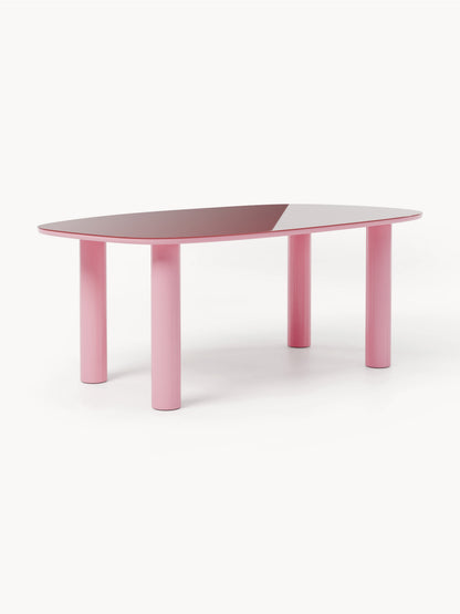 Benetto Organic Dining Table with Glass Top, 200 x 110 cm
