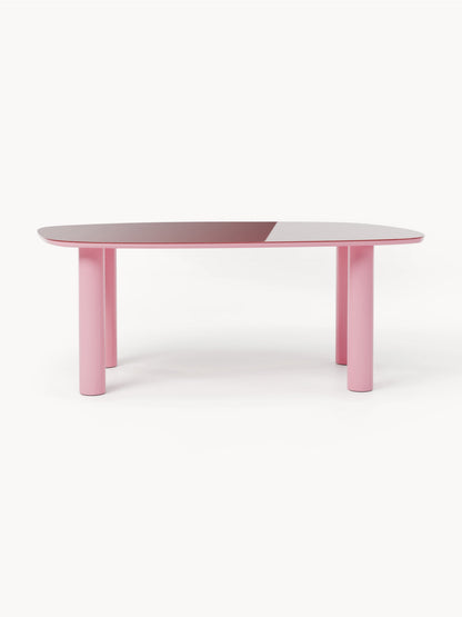 Benetto Organic Dining Table with Glass Top, 200 x 110 cm