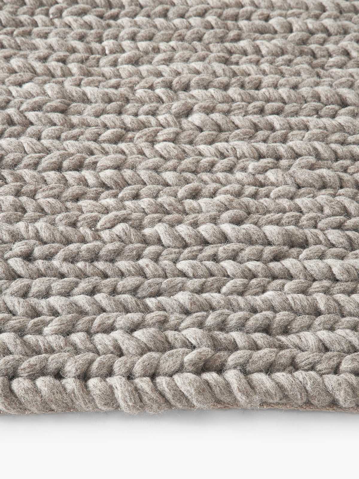 Brunelle Handmade Wool Rug with Braided Texture