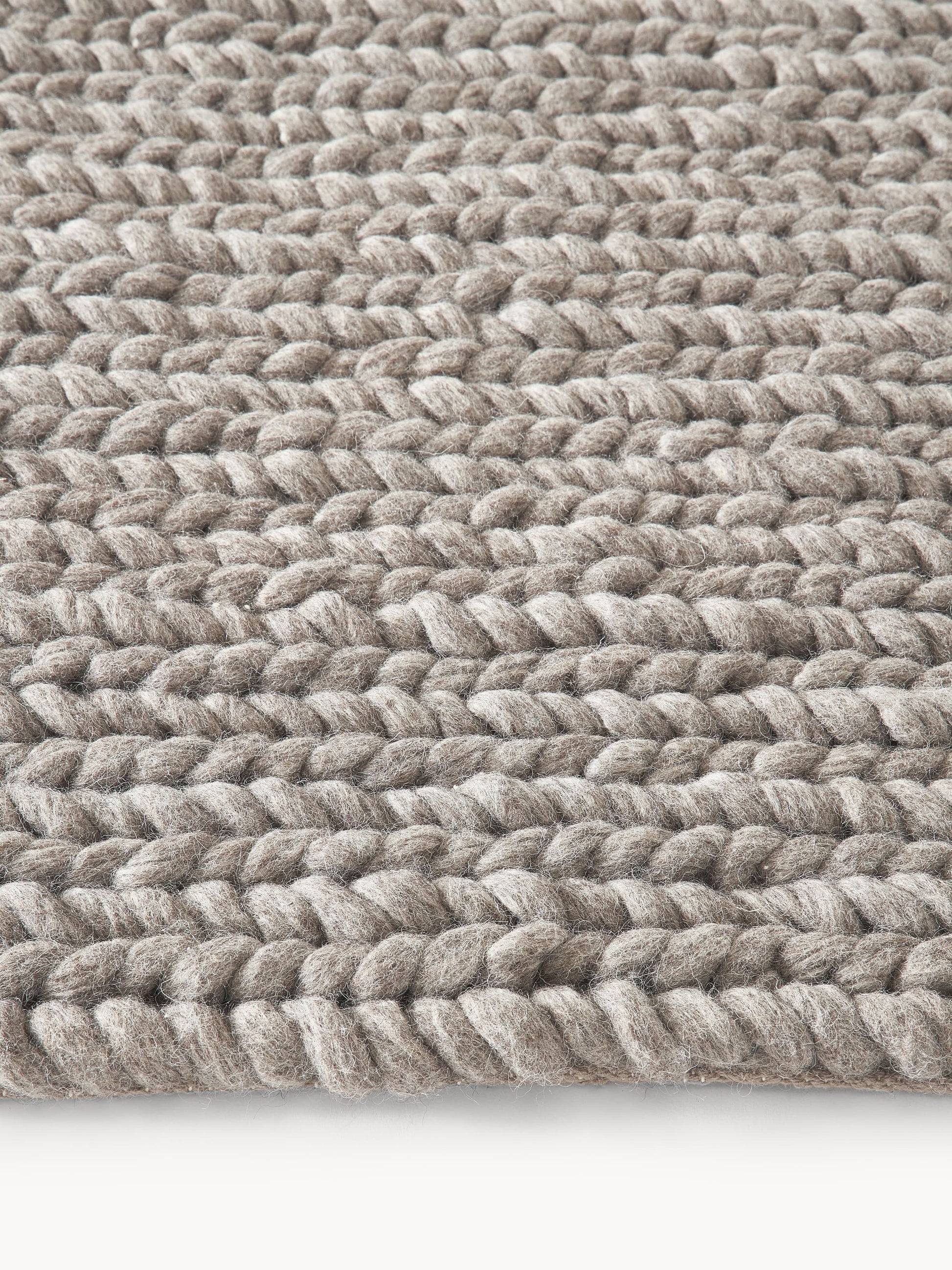 Brunelle Handmade Wool Rug with Braided Texture