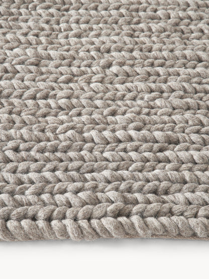 Brunelle Handmade Wool Rug with Braided Texture