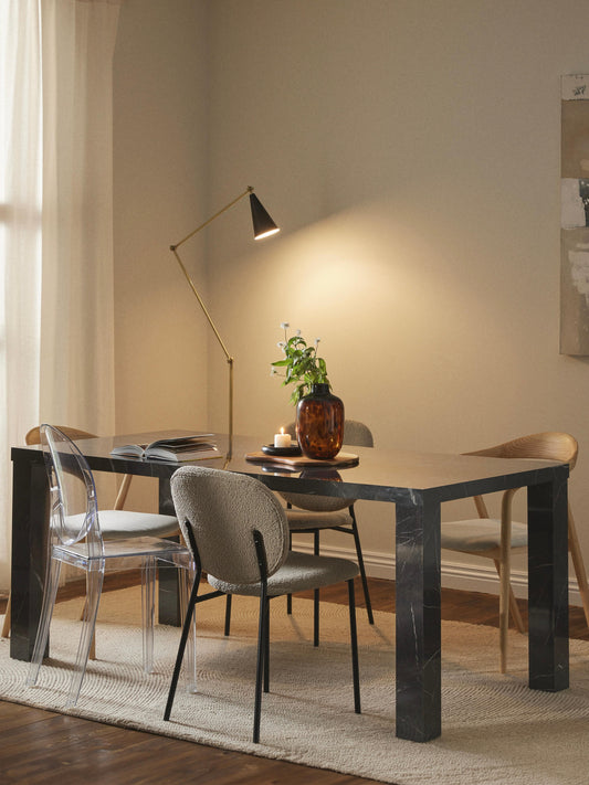 Carletto Dining Table in Marble Look, 180 x 90 cm