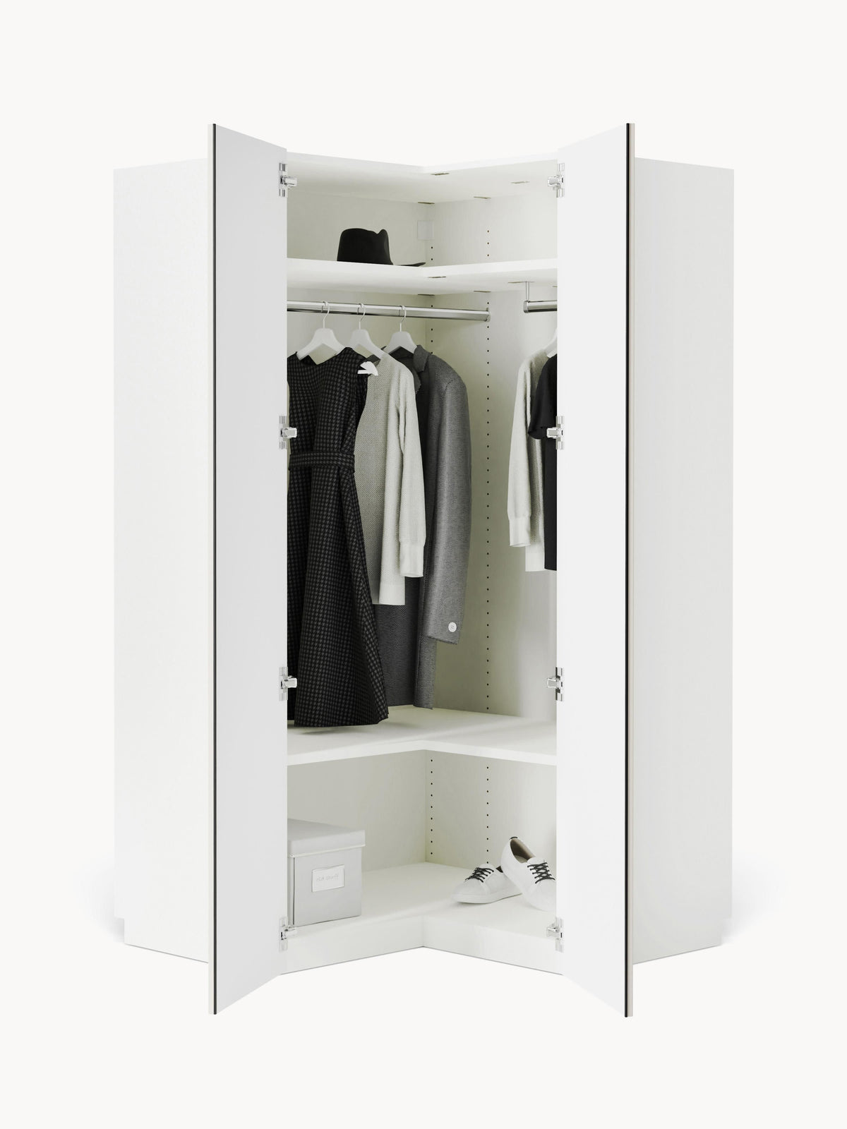 Charlette Modular Corner Wardrobe, 115 cm Wide