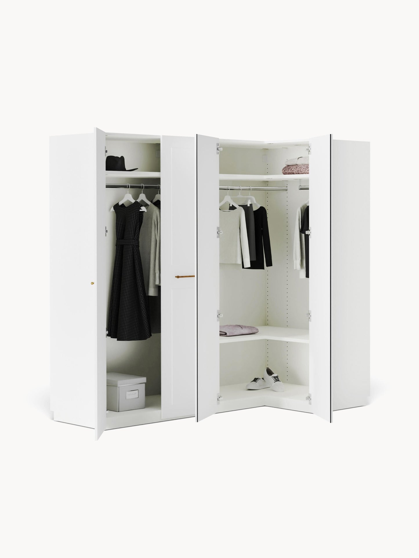 Charlette Modular Corner Wardrobe, 215 cm Wide, in Various Sizes