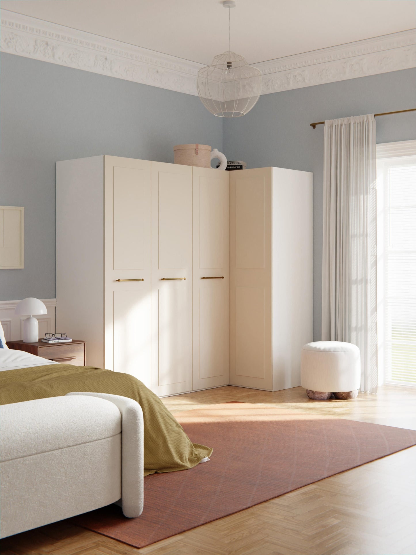 Charlette Modular Corner Wardrobe, 215 cm Wide, in Various Sizes