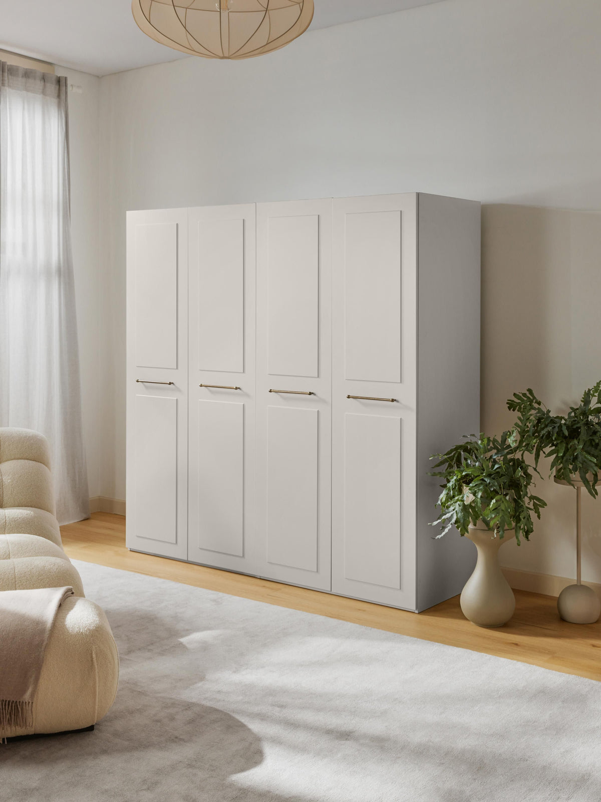 Charlette Modular Hinged-Door Wardrobe, 200 cm Wide, in Various Sizes