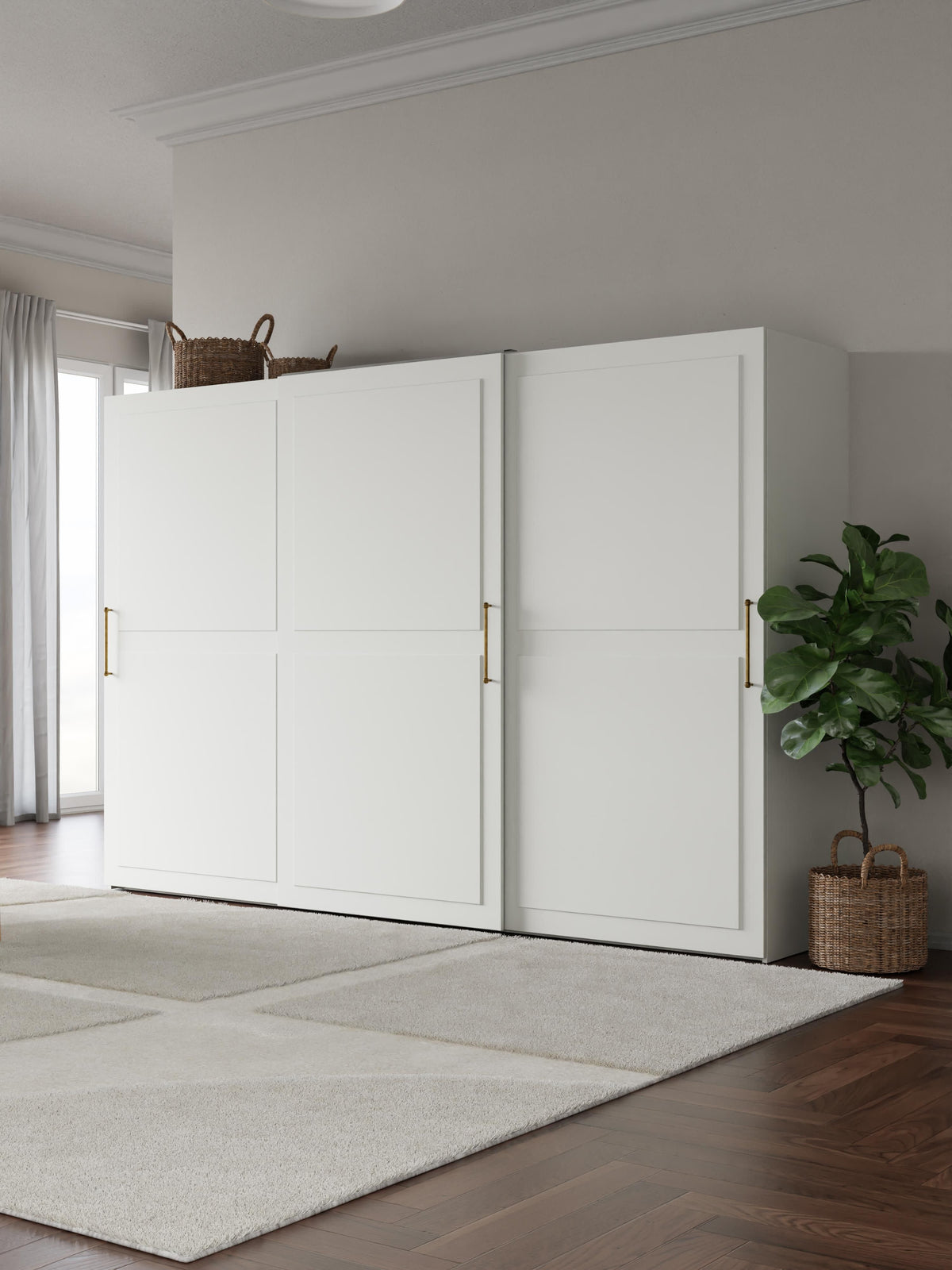 Charlette Modular Sliding-Door Wardrobe, 300 cm Wide, in Various Sizes