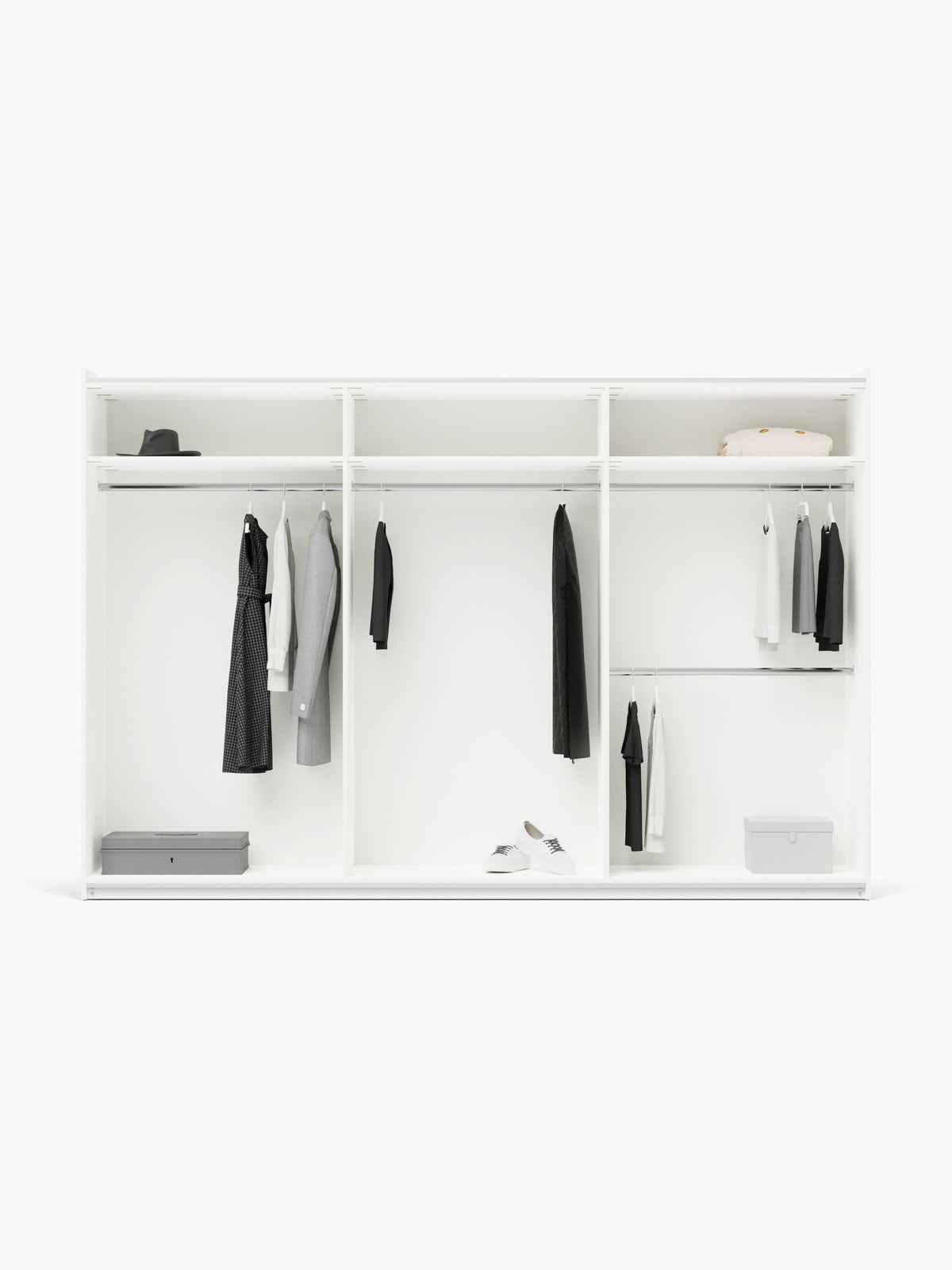 Charlette Modular Sliding-Door Wardrobe, 300 cm Wide, in Various Sizes