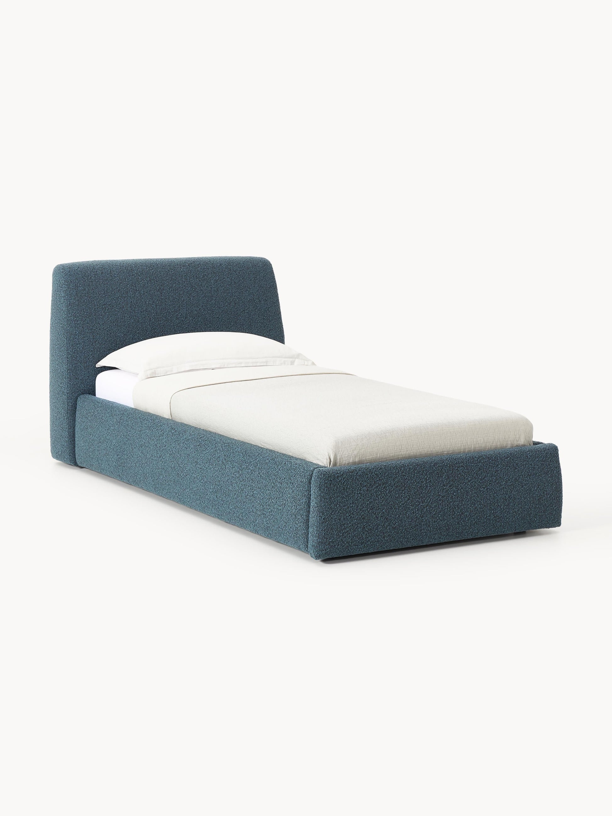 Clodina Bouclé Single Bed with Storage