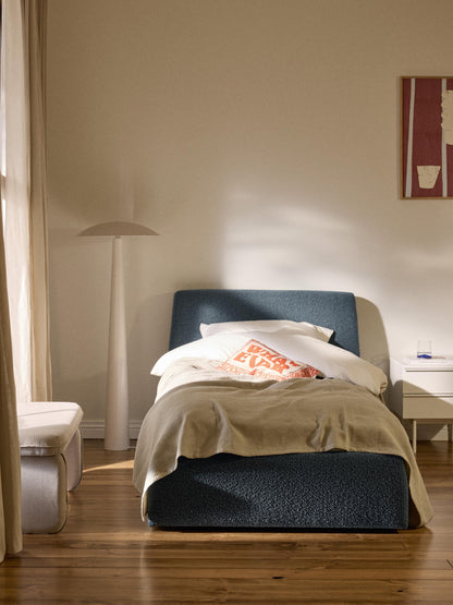 Clodina Bouclé Single Bed with Storage