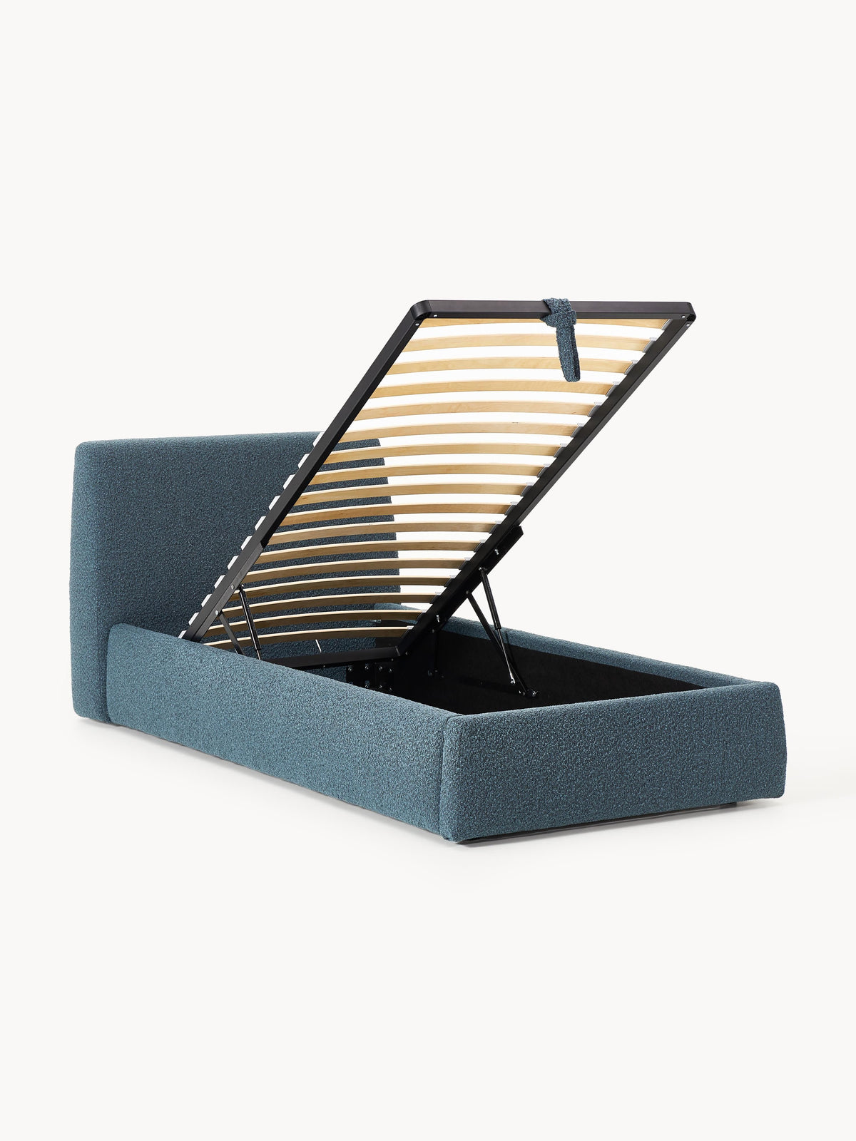 Clodina Bouclé Single Bed with Storage