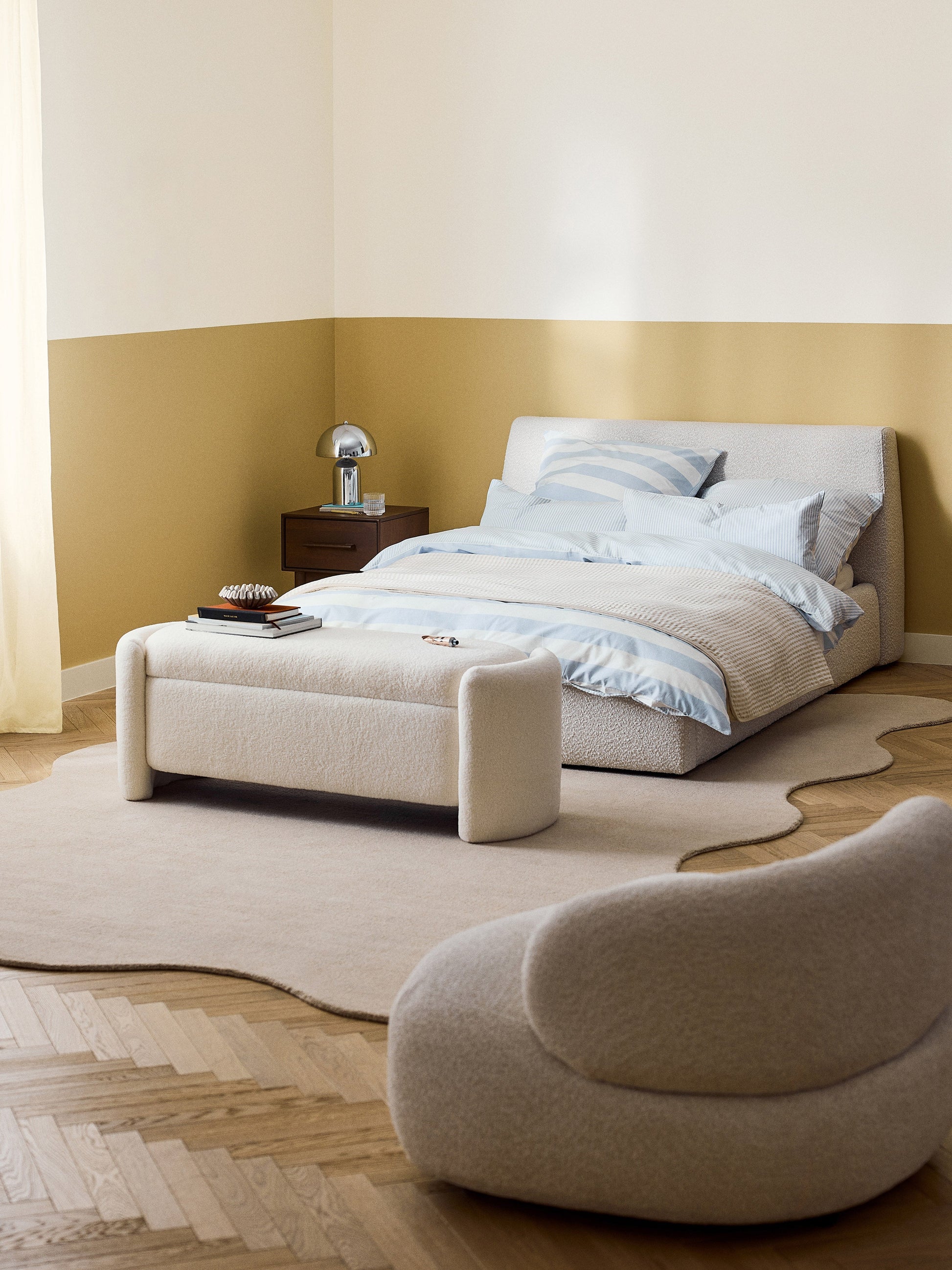 Clodina Upholstered Bouclé Bed
