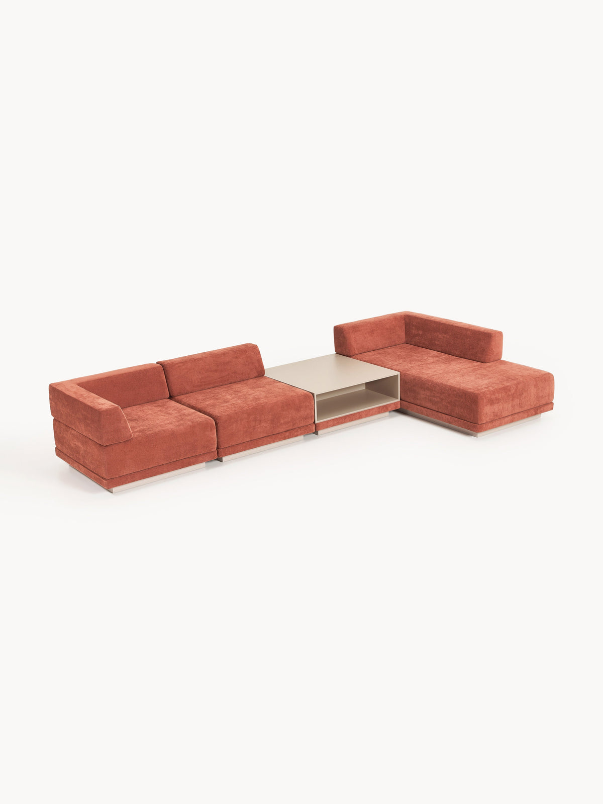 Colinno Modular Corner Sofa (4-Seater) with Coffee Table