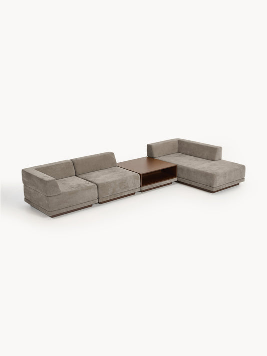 Colinno Modular Corner Sofa (4-Seater) with Coffee Table