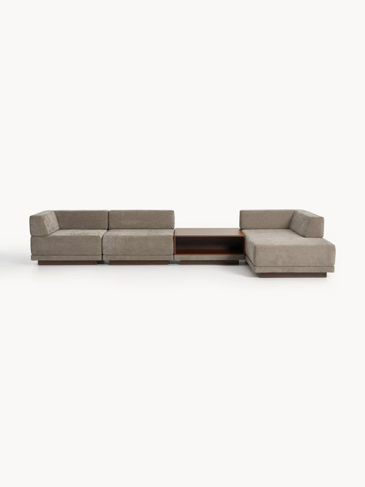Colinno Modular Corner Sofa (4-Seater) with Coffee Table