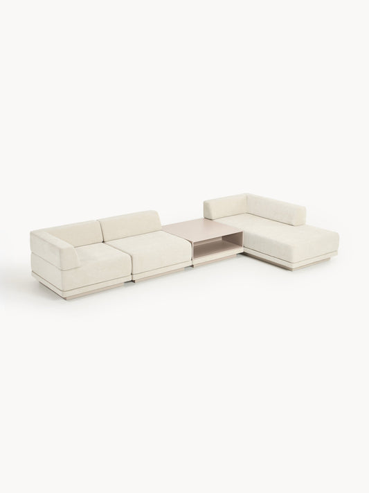 Colinno Modular Corner Sofa (4-Seater) with Coffee Table