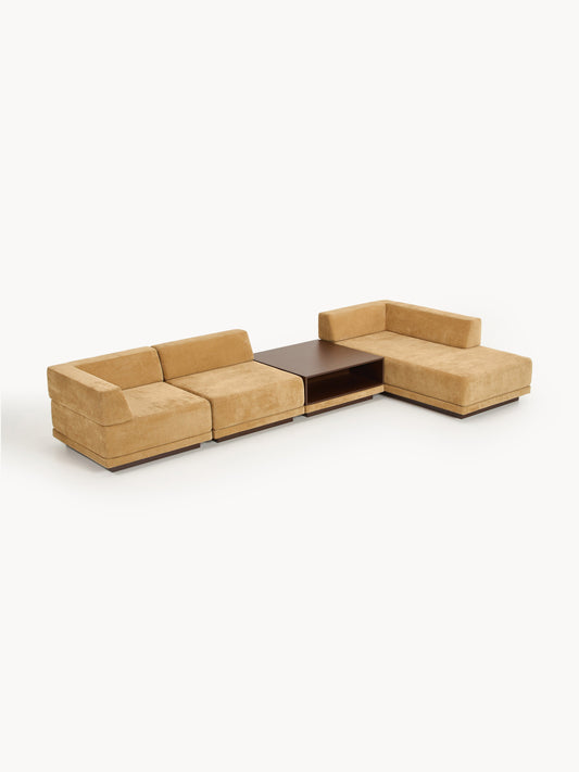 Colinno Modular Corner Sofa (4-Seater) with Coffee Table